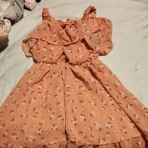 Charming Kids Floral Dress in Peach